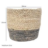 Temporal Living and Decor 3 Piece Natural &amp; Grey Hemsley Basket Set