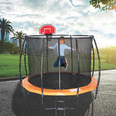 Project Kindy Furniture 8 Pole Trampoline with Safety Net &amp; Basketball Board