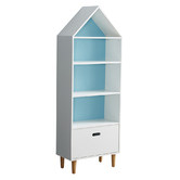 Project Kindy Furniture Marlow White &amp; Blue Bookcase