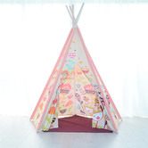 Project Kindy Furniture Pink Blooming Vera Cotton Teepee Tent