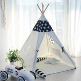 Project Kindy Furniture Blue Star Square Cotton Teepee Tent