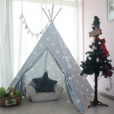 Project Kindy Furniture Blue Square Cotton Teepee Tent