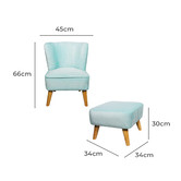 Project Kindy Furniture All 4 Kids 2 Piece Kinsley Armchair &amp; Stool Set