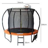 Project Kindy Furniture 6 Pole Trampoline with Safety Net &amp; Basketball Board