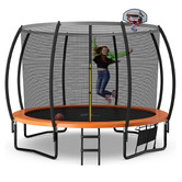 Project Kindy Furniture 6 Pole Trampoline with Safety Net &amp; Basketball Board