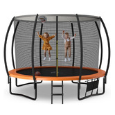 Project Kindy Furniture 8 Pole Trampoline with Safety Net &amp; Basketball Board