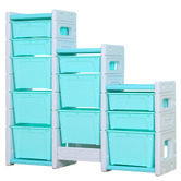 Project Kindy Furniture White &amp; Aqua Combined Storage Unit