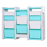 Project Kindy Furniture White &amp; Aqua Combined Storage Unit
