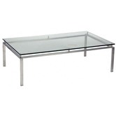 CassiniaOutdoors Stainless Steel Frame & Glass Coffee Table | Temple ...