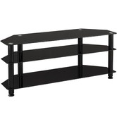 Monument Furniture Black Glass-Top Entertainment Unit