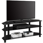 Monument Furniture Black Glass-Top Entertainment Unit