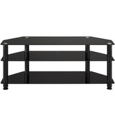 Monument Furniture Black Glass-Top Entertainment Unit