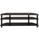 Monument Furniture Black Glass-Top Entertainment Unit