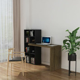 Monument Furniture Dark Timber Pinto Office Desk with Bookcase