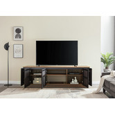 Monument Furniture Dark Oak &amp; Black Hollywood TV Cabinet