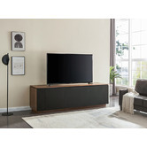 Monument Furniture Dark Oak & Black Hollywood TV Cabinet | Temple & Webster