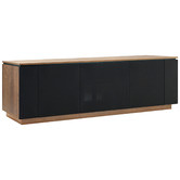 Monument Furniture Dark Oak &amp; Black Hollywood TV Cabinet