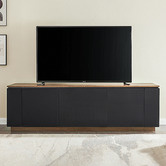 Monument Furniture Dark Oak &amp; Black Hollywood TV Cabinet