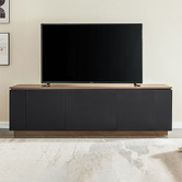 Monument Furniture Dark Oak &amp; Black Hollywood TV Cabinet