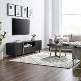 Monument Furniture Black &amp; Gold Athena TV Unit