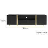 Monument Furniture Black &amp; Gold Athena TV Unit