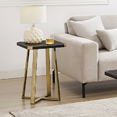 Monument Furniture Black &amp; Gold Athena Side Table