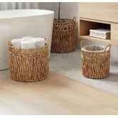 Monument Furniture 4 Piece Florence Woven Water Hyacinth Basket Set