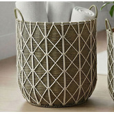 Monument Furniture 3 Piece Ember Woven Seagrass &amp; Cotton Basket Set