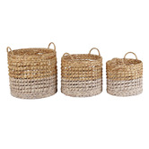 Monument Furniture 3 Piece Penrose Woven Water Hyacinth Basket Set