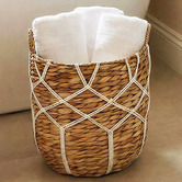 Monument Furniture 3 Piece Emory Woven Seagrass &amp; Cotton Basket Set
