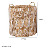 Monument Furniture 3 Piece Jada Woven Water Hyacinth &amp; Cotton Basket Set
