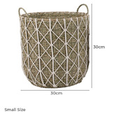 Monument Furniture 3 Piece Ember Woven Seagrass &amp; Cotton Basket Set
