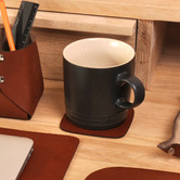 Corban &amp; Blair 6 Piece Tan Artisan Genuine Leather Coaster Set