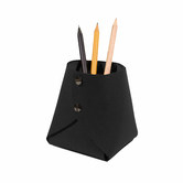 Corban &amp; Blair 6 Piece Black Artisan Genuine Leather Desk Set