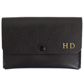 Corban &amp; Blair Pocket Personalised Leather Card Holder with Snap Button