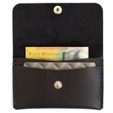 Corban &amp; Blair Pocket Personalised Leather Card Holder with Snap Button