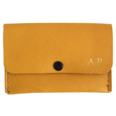 Corban &amp; Blair Pocket Personalised Leather Card Holder with Snap Button