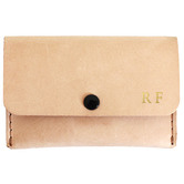 Corban &amp; Blair Pocket Personalised Leather Card Holder with Snap Button