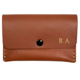 Corban &amp; Blair Pocket Personalised Leather Card Holder with Snap Button
