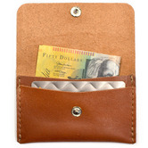 Corban &amp; Blair Pocket Personalised Leather Card Holder with Snap Button