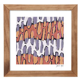 Corban &amp; Blair Grey Yuuyuu Rain Framed Printed Wall Art