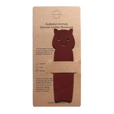 Corban &amp; Blair Wombat Personalised Leather Bookmark