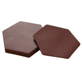 Corban &amp; Blair 6 Piece Artisan Hexagonal Leather Coaster Set
