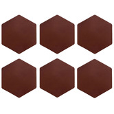 Corban &amp; Blair 6 Piece Artisan Hexagonal Leather Coaster Set