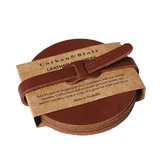 Corban &amp; Blair 6 Piece Artisan Round Leather Coaster Set