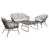 Maya Outdoor Furniture 4 Seater Taylah Outdoor Lounge &amp; Coffee Table Set