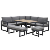 Maya Outdoor Furniture 8 Seater Vinson Outdoor Lounge Dining Table &amp; Chair Set
