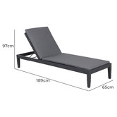 Maya Outdoor Furniture Gunmetal Odette Sun Lounge
