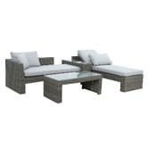 Maya Outdoor Furniture 2 Seater Lowell Outdoor Chaise &amp; Sun Lounge Set