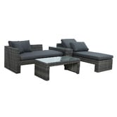 Maya Outdoor Furniture 2 Seater Lowell Outdoor Chaise &amp; Sun Lounge Set